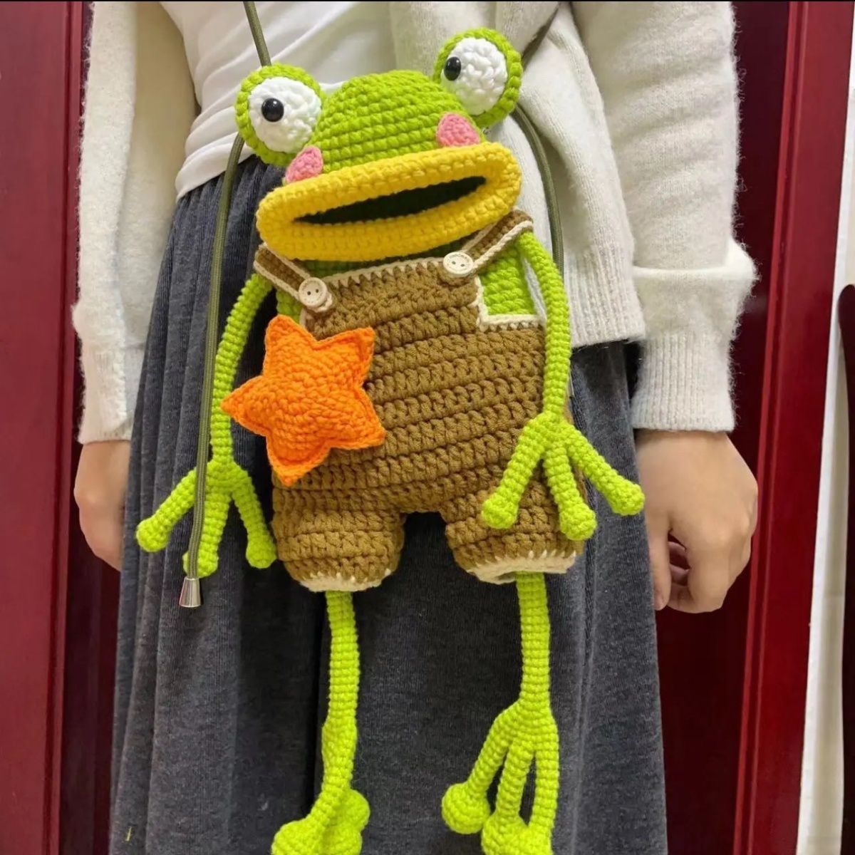 DIY Crochet Frog Crossbody Bag Material Kit