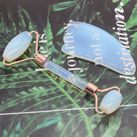 Opal Double-Headed Jade Roller & Gua Sha Set for Face Massage