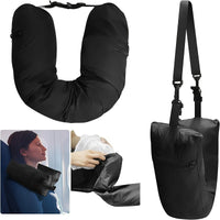 Multifunctional U-Shaped Travel Pillow with Storage Bag, Adjustable Velvet Neck Pillow for Napping