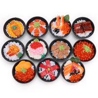Realistic Japanese Food Bowl Keychain / Model - Sushi, Beef, Eel Rice