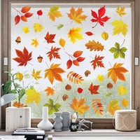 Autumn Maple Leaf Window Clings for Thanksgiving & Fall Decor