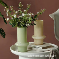 Nordic Light Luxury Retro Glass Vase for Living Room Entrance Decor