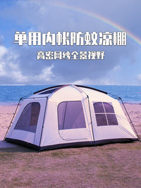 Large Outdoor Camping Tent Double Layer Thickened Rainproof Sunscreen Family Multi-Person Tent