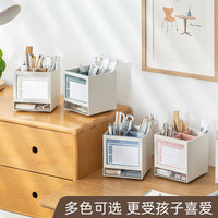 2027 Rotatable Pen Holder Desk Calendar with Schedule Planner & Monthly Notes