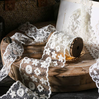 Lace Embroidery Floral Ribbon Trim for DIY Crafts, Wedding Decor, Gift Wrapping, and Hair Accessories