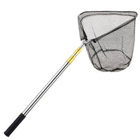 Foldable Triangular Fishing Landing Net with Telescopic Stainless Steel Pole