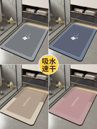 Diatomaceous Earth Bath Mat Quick Dry Non-Slip Absorbent Floor Mat for Bathroom Toilet Entrance
