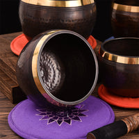 Tibetan Singing Bowl Set for Meditation & Yoga - Hand-Hammered Copper Sound Therapy Bowl with Cushion & Mallet