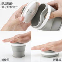 Foldable Silicone Travel Cup with Lid - Food-Grade, High-Temperature Resistant, Portable Toothbrushing Mug