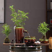 Ceramic Water Feature Fish Tank Filter with Waterfall and Circulating Water for Aquascaping