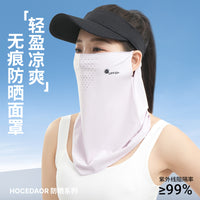 Women's Summer Ice Silk Sun Protection Face Mask with Ear Hooks, Breathable UV Protection for Outdoor Cycling