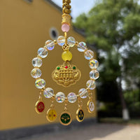 Crystal Five-Way God of Wealth Car Hanging Ornament with Gift Box