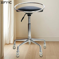 Salon Stylist Stool with Backrest, Swivel, Adjustable Height, and Smooth-Gliding Wheels
