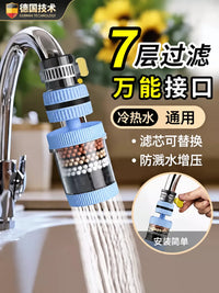 Universal 360° Swivel Faucet Water Filter with Splash-Proof Aerator and Pressure Boost