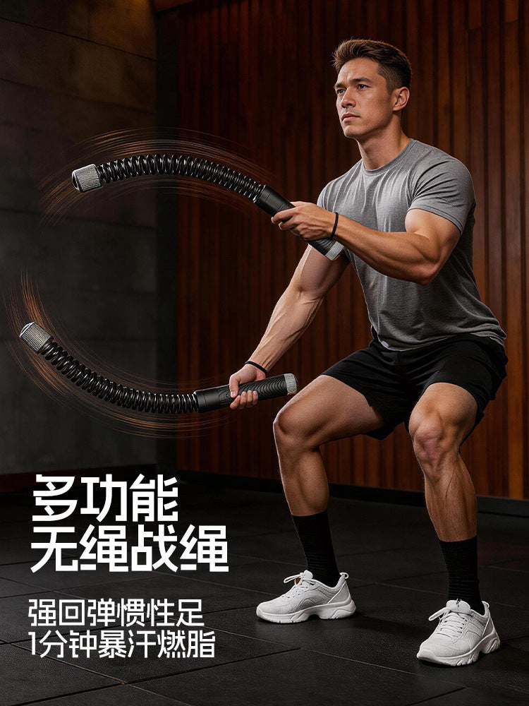 Cordless Battle Ropes for Strength Training and Muscle Building, Indoor/Outdoor Fitness Exercise