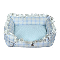 Pet Sofa Bed with Lace Trim for Small Dogs and Cats, Removable Cooling Cushion, All-Season Use