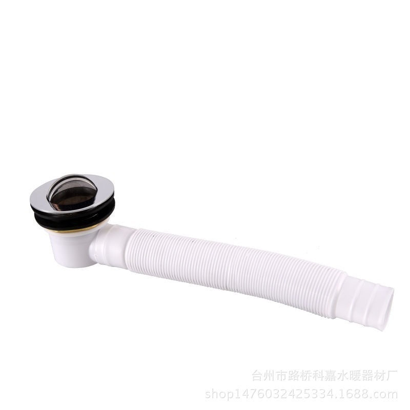 Bathtub Shower Room Zinc Alloy Flip-Flop Universal Drain with Anti-Odor and Anti-Clog Medium Hose