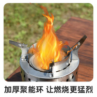 Portable Stainless Steel Wood Burning Camping Stove for Outdoor Cooking