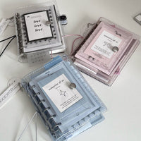 Transparent M5 3-Fold Loose-Leaf Journal with 3-inch Kpop Photocard Storage and DIY Diary Function