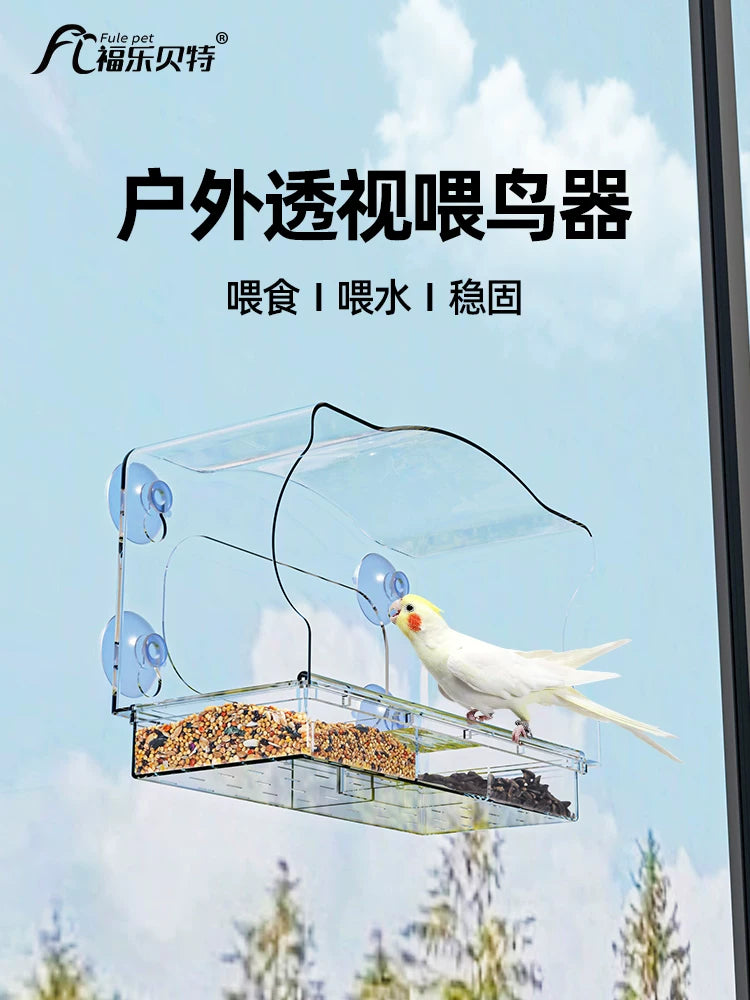 Acrylic Hanging Bird Feeder for Outdoor Garden Balcony