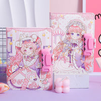 Arale Password Lock Diary Notebook with Colorful Pages for Students