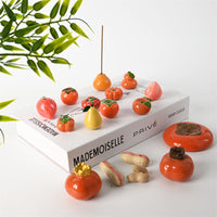 Modern Minimalist Incense Holder for Sticks and Cones - Fruit & Bamboo Shoot Designs