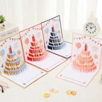 Recordable 3D Pop-Up Birthday Card with Lights and Music, Elegant Cake Design