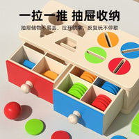 Montessori Wooden Coin Box Shape Sorting Educational Toy for Kids