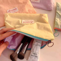 Macaron Portable Cosmetic Bag Set for Travel, Mini Toiletry Organizer Pouch