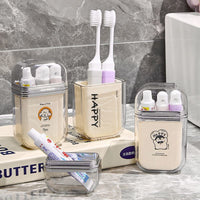 Portable Travel Wash Kit Toothbrush Toothpaste Cup Storage for Students & Kids