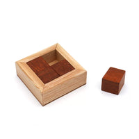 GM Mini Square Puzzle Brain Teaser Wooden Toy for Adults and Children
