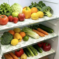 Refrigerator Drawer Liner Mats - Absorbent, Non-Slip, Cuttable Shelf Liners for Kitchen Cabinets & Tables