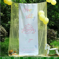Outdoor Birthday Party Backdrop Kit with Gauze, Balloons, and Accessories for Girls' Photo Shoots