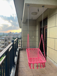 Ins Square Hanging Chair Swing Indoor Outdoor Courtyard Balcony Hammock with Tassels