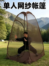 Outdoor Pop-Up Mosquito Net Tent for Camping and Meditation, Single Person, Anti-Insect Screen House