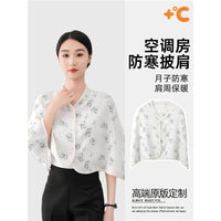 Cotton Air Conditioning Shawl for Women - Office Anti-cold Sun Protection Cape