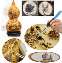 Adjustable Temperature Electric Soldering Iron Pyrography Pen Kit for Wood Carving and Hot Stamping