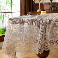 French Country Lace Tablecloth Coffee Table TV Cabinet Cover Retro Fabric