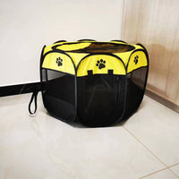 Foldable Pet Playpen Octagonal Tent for Cats and Dogs, Portable Whelping Den and Kennel