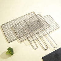 Stainless Steel BBQ Grill Basket for Roasting Meat, Vegetables, and Fish - Multiple Sizes