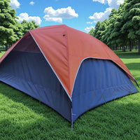 Portable 4-Person Double-Layer Outdoor Camping Tent for Family Travel, Hiking & Mountaineering