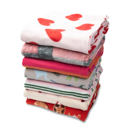 Double-Sided Flannel Printed Blanket for Napping, Office, and Travel - Various Patterns and Sizes