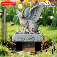 Acrylic Angel Cat Memorial Garden Stake for Pet Remembrance