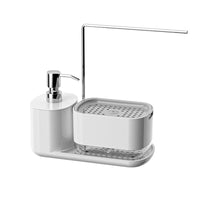 Manual Press Soap Dispenser with Sponge Holder for Kitchen Sink