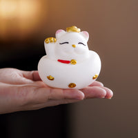 Creative Lucky Cat Tumbler Ceramic Tea Pet Office Home Desktop Decor Ornament