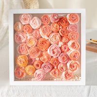 3D Hollow Rose Tissue Paper Flower Display Frame for DIY Crafts and Gifts