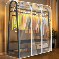 Garment Dust Cover for Clothes Rack, Transparent Moisture-proof Wardrobe Organizer for Home and Dormitory