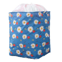 Cute Strawberry Print Cotton Linen Quilt Storage Bag for Seasonal Clothes Moving Dormitory Organization