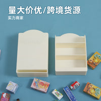 Miniature Supermarket Shelf Dollhouse Accessory with Simulated Snacks and Drinks