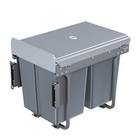 Built-in Kitchen Cabinet Pull-Out Waste Bin with Lid for Dry/Wet Waste Sorting